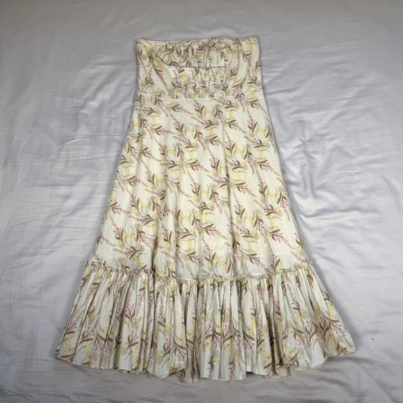 American Eagle Outfitters Dresses & Skirts - Vintage y2k American Eagle yellow & pink floral pattern strapless cottage dress